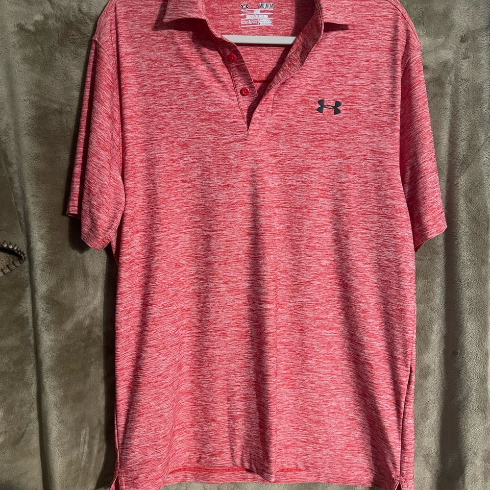 SOLD Under Armour Red Performance Polo Shirt